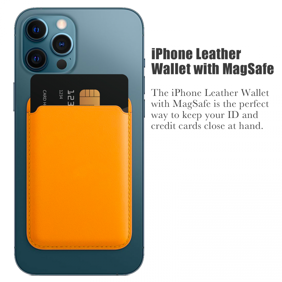 For Iphone 12 Leather Wallet Wireless Charger Card Holder with Magsafe
